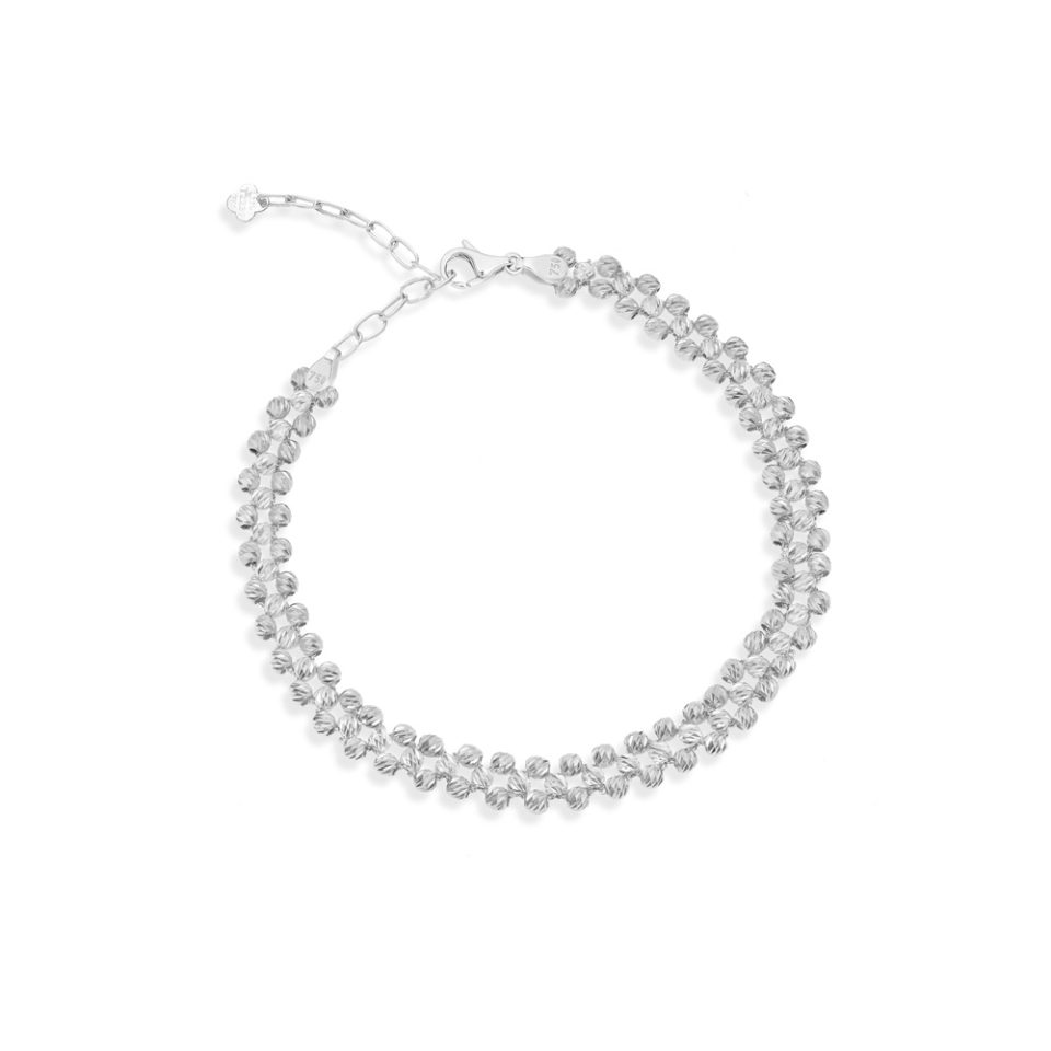 خرید دستبند طلا البرناردو بافت سفید ماوی