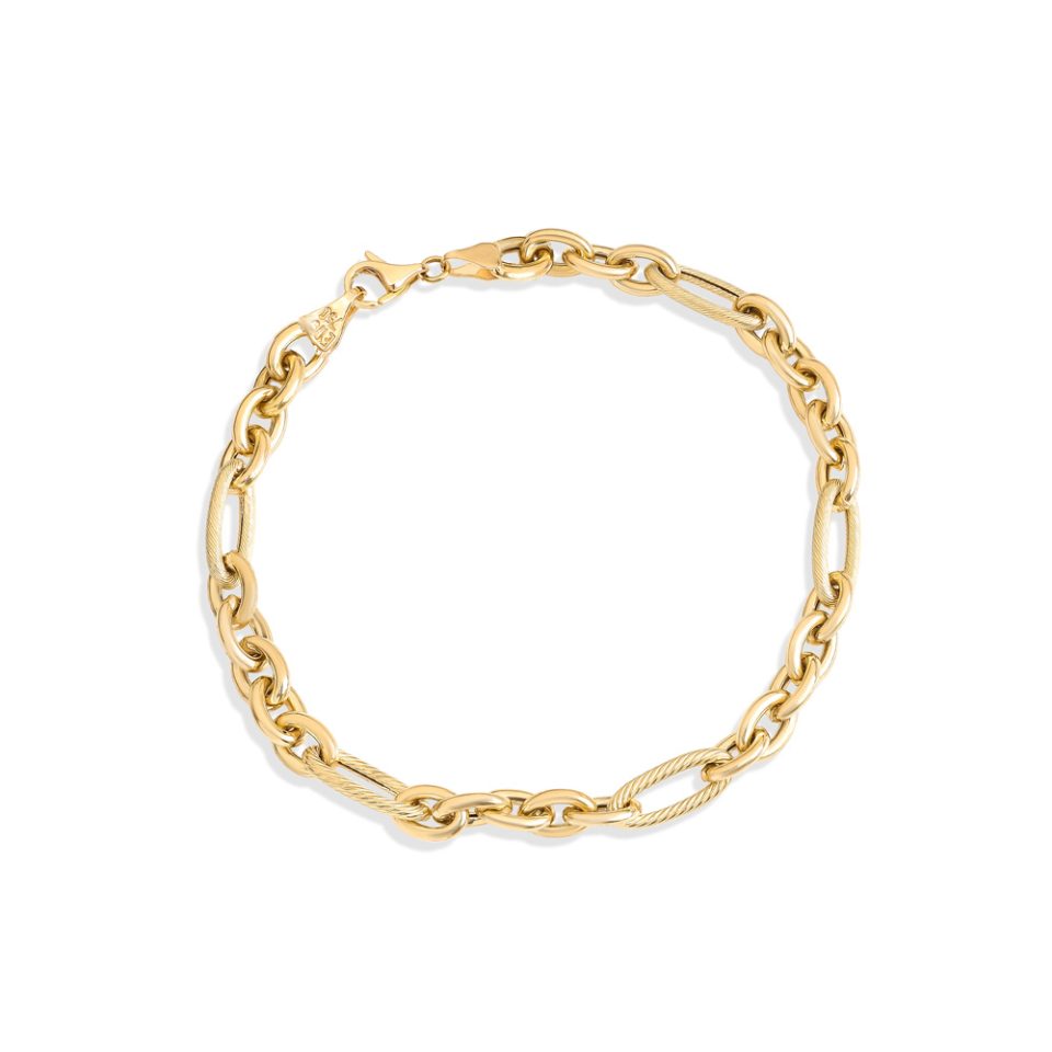 خرید دستبند طلا بیضی الکساندر اسپیرال مردانه