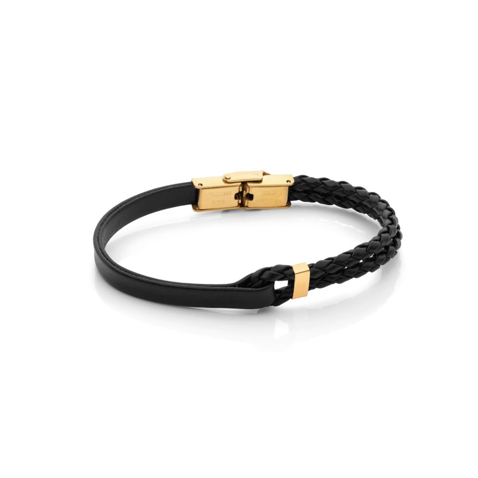 خرید دستبند طلا تک حلقه مشکی مردانه