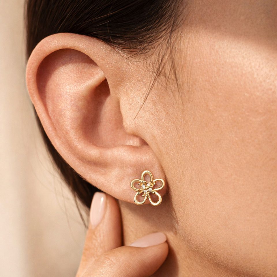 خرید گوشواره طلا ونکلیف شکوفه