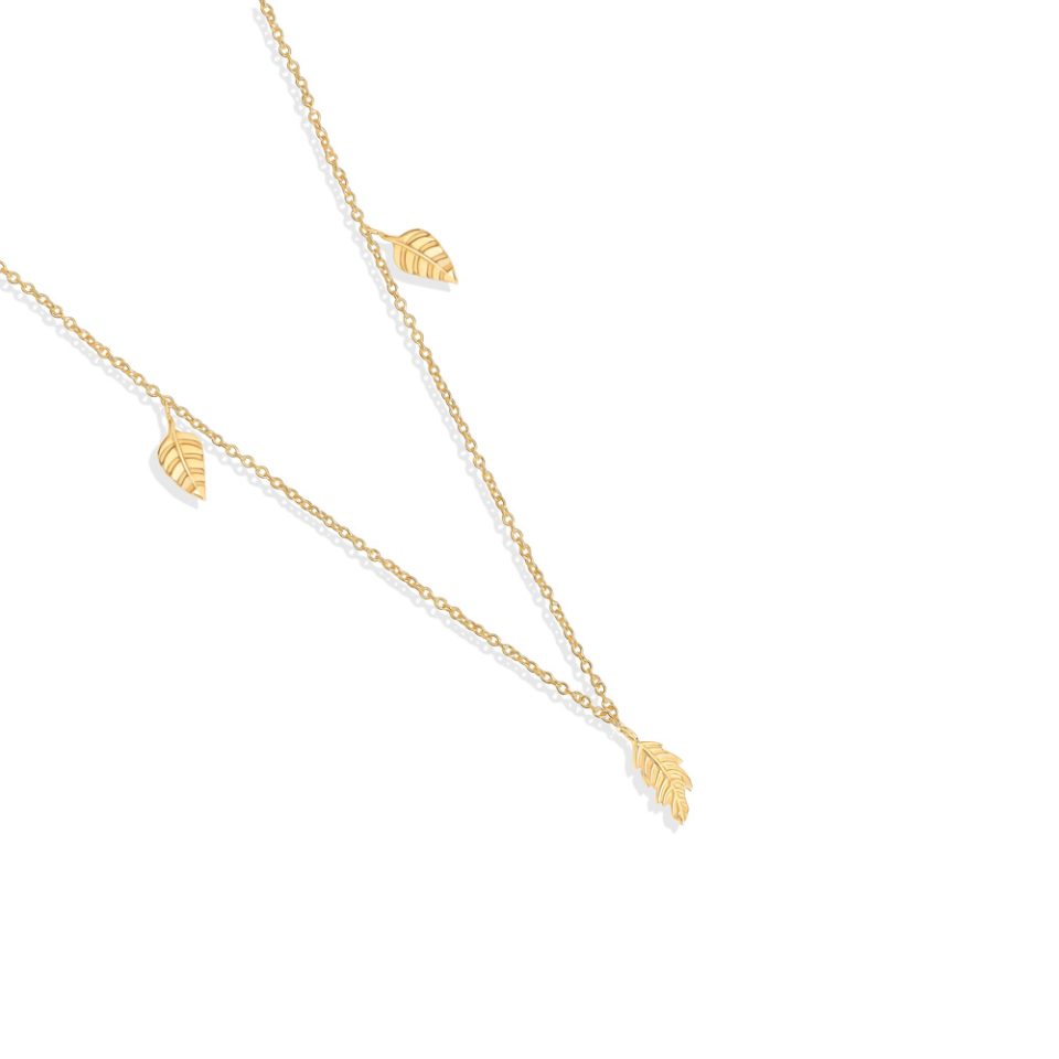 خرید گردنبند طلا برگ سیکاس 3