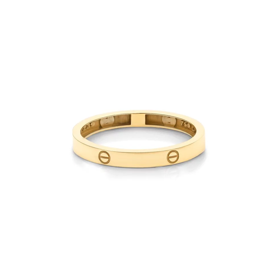 خرید انگشتر طلا کارتیه لاو باریک گلد مردانه