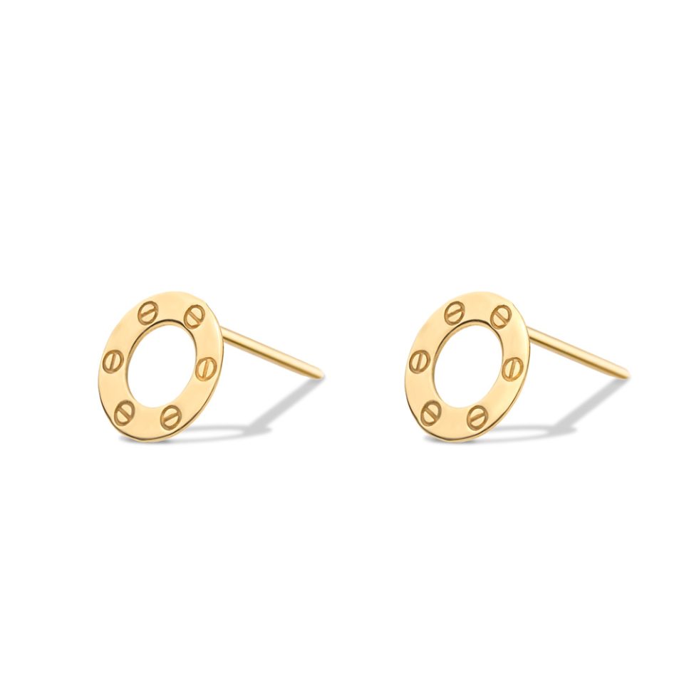 خرید گوشواره طلا دایره کارتیه لاو مینی