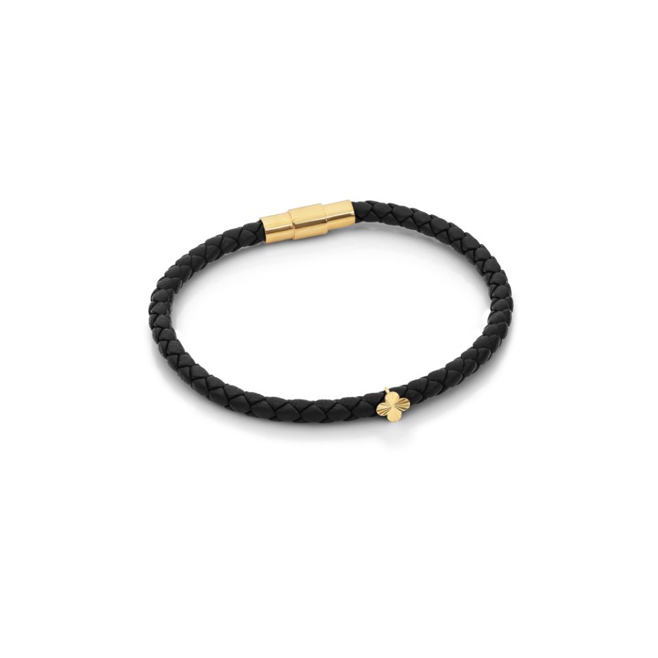 دستبند طلا ونکلیف تراش تک لاین مشکی