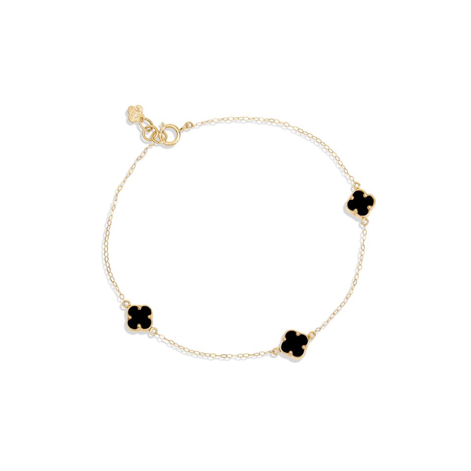 خرید دستبند طلا مینی ونکلیف مشکی ماوی 3