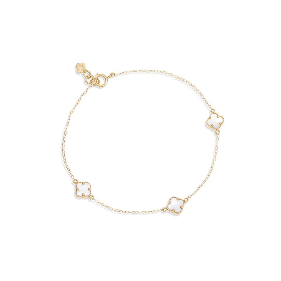 خرید دستبند طلا مینی ونکلیف سفید ماوی 3