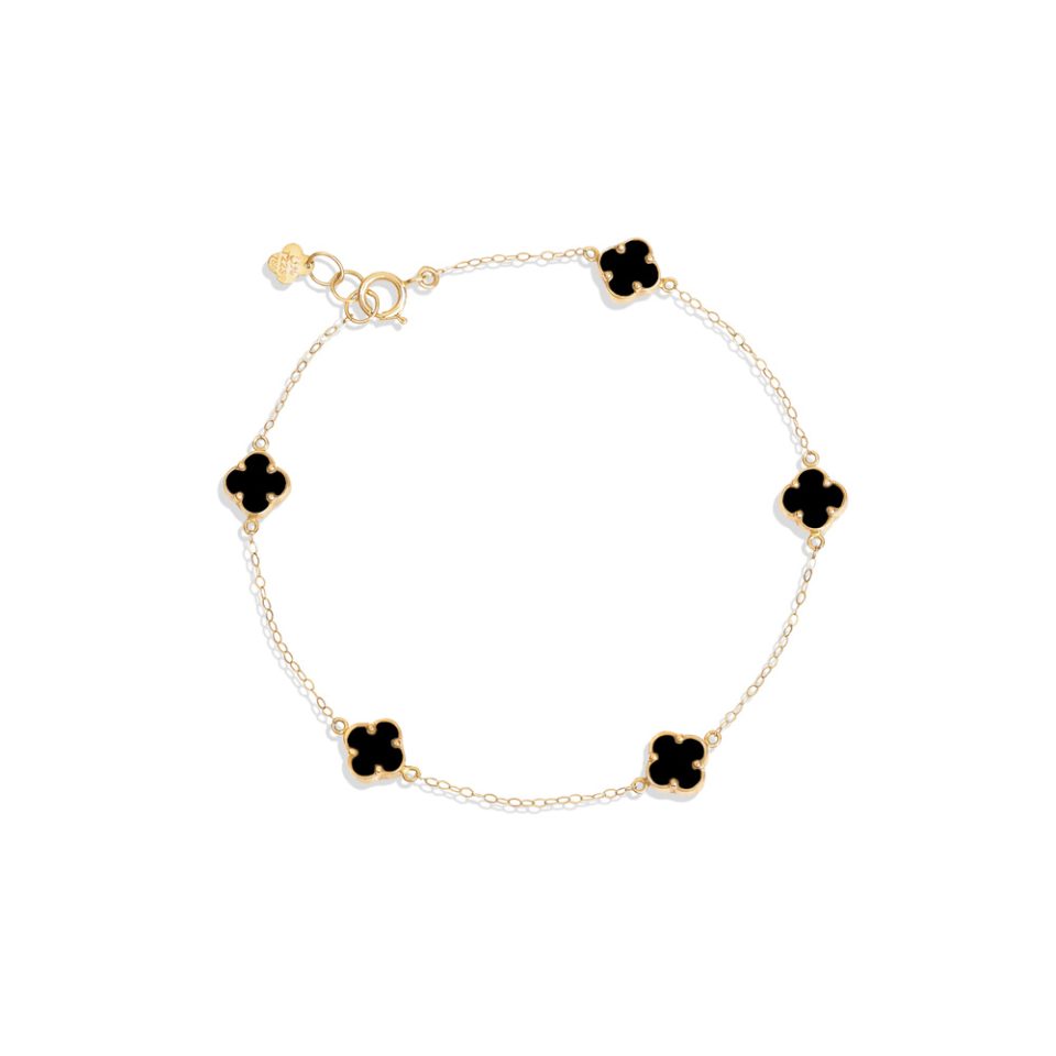 خرید دستبند طلا مینی ونکلیف مشکی ماوی 5