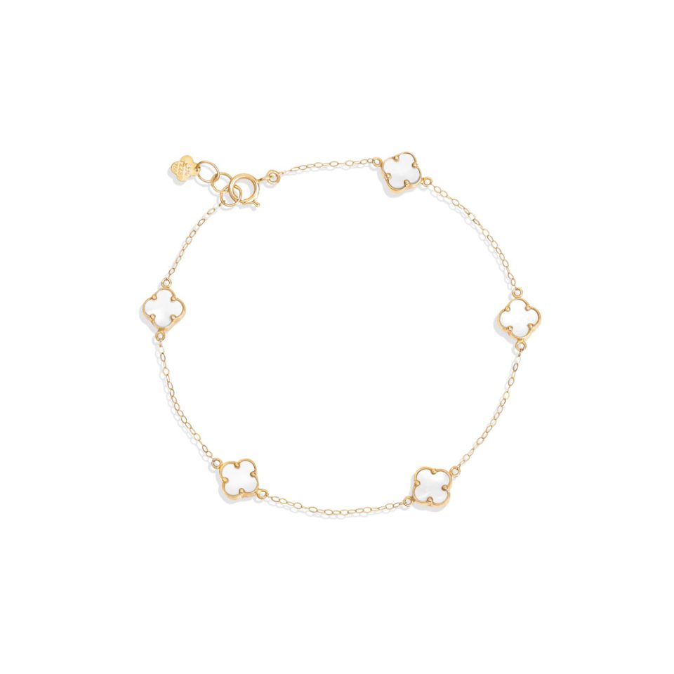 خرید دستبند طلا مینی ونکلیف سفید ماوی 5