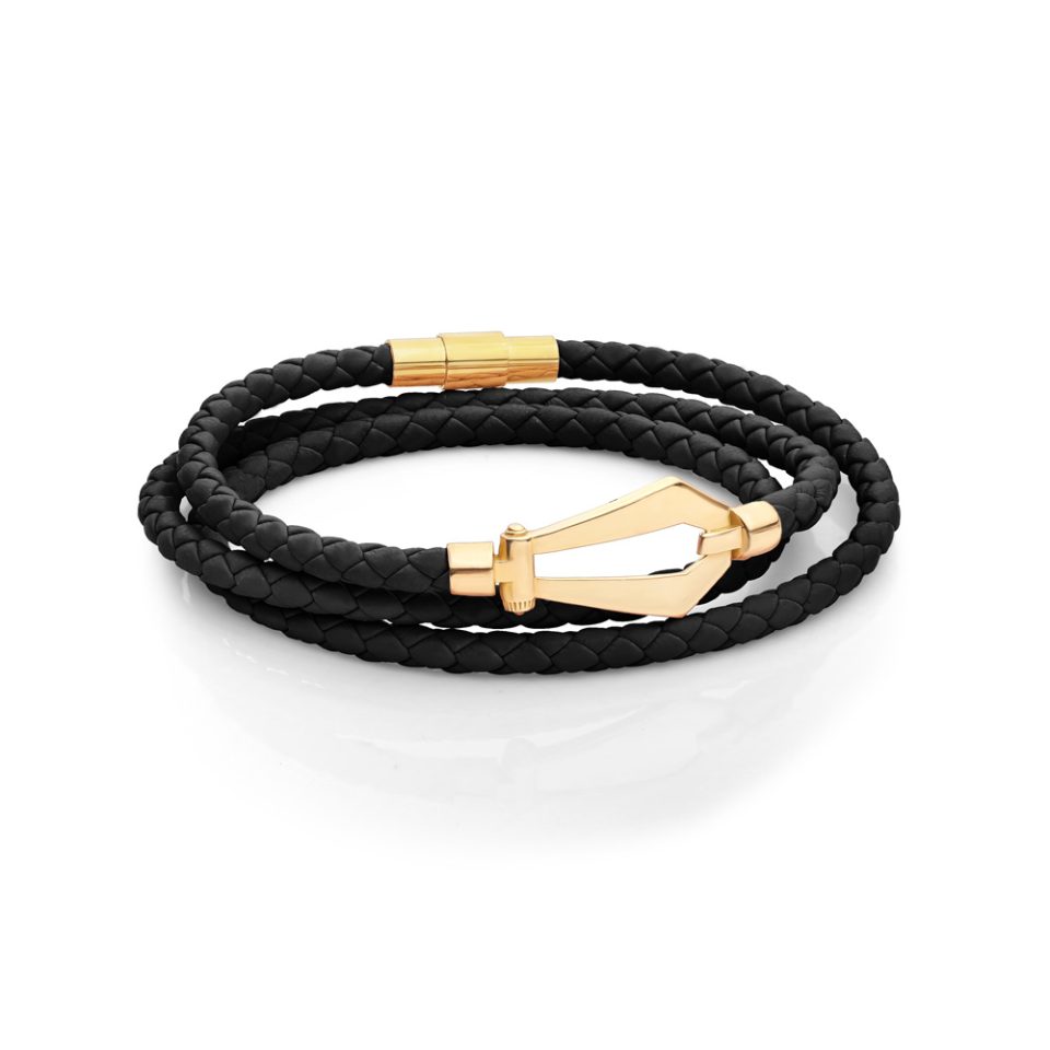 خرید دستبند طلا فرد قفل دار سه لاین مردانه