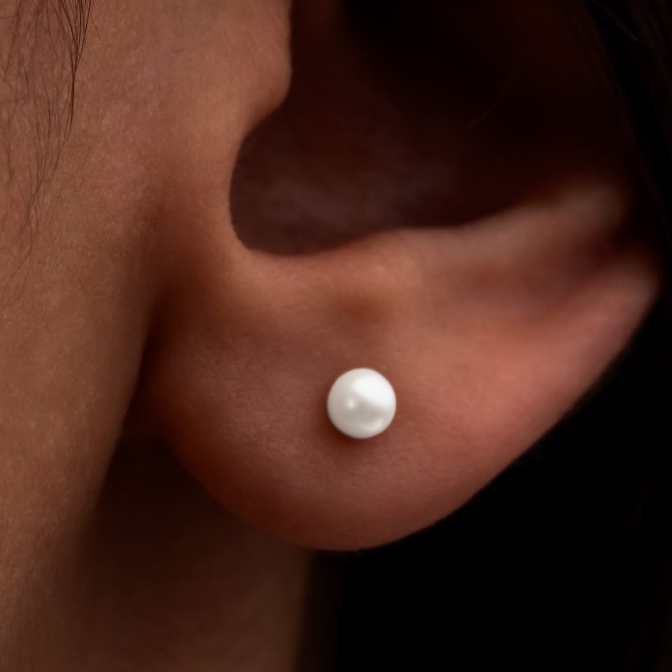 خرید گوشواره طلا میخی مروارید اسمال