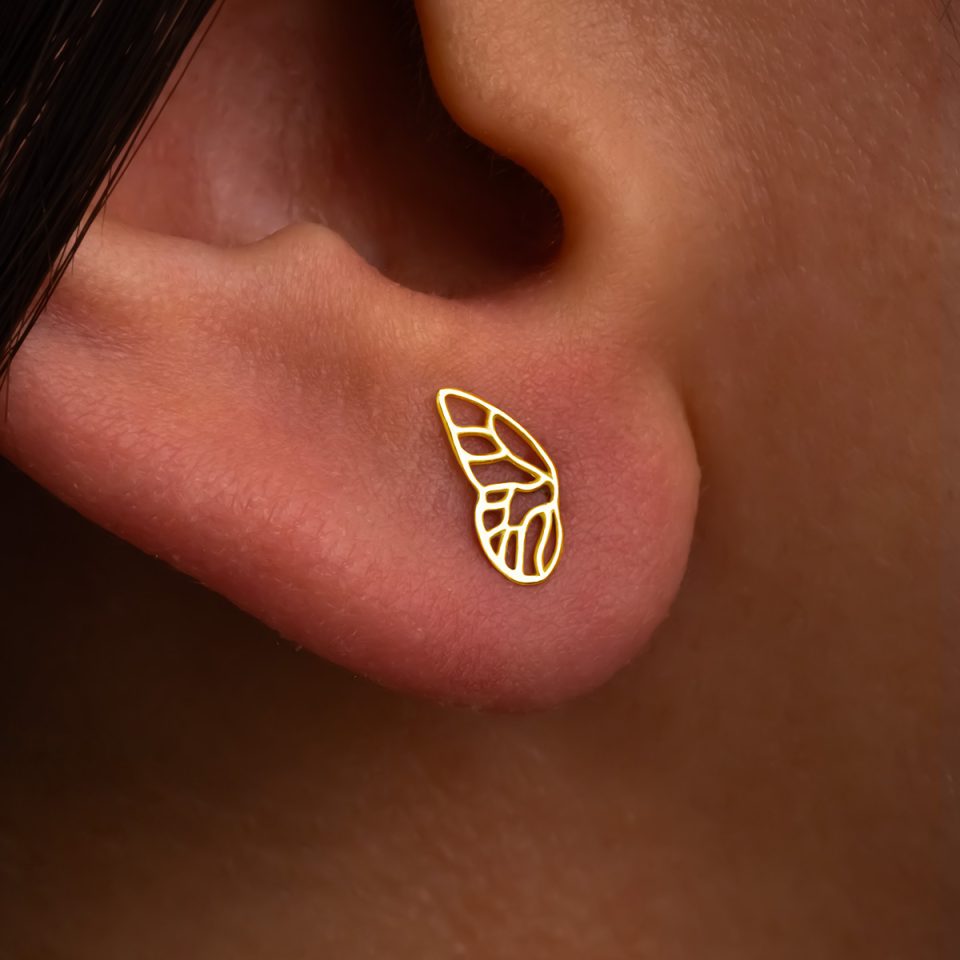 خرید گوشواره طلا نقش پروانه