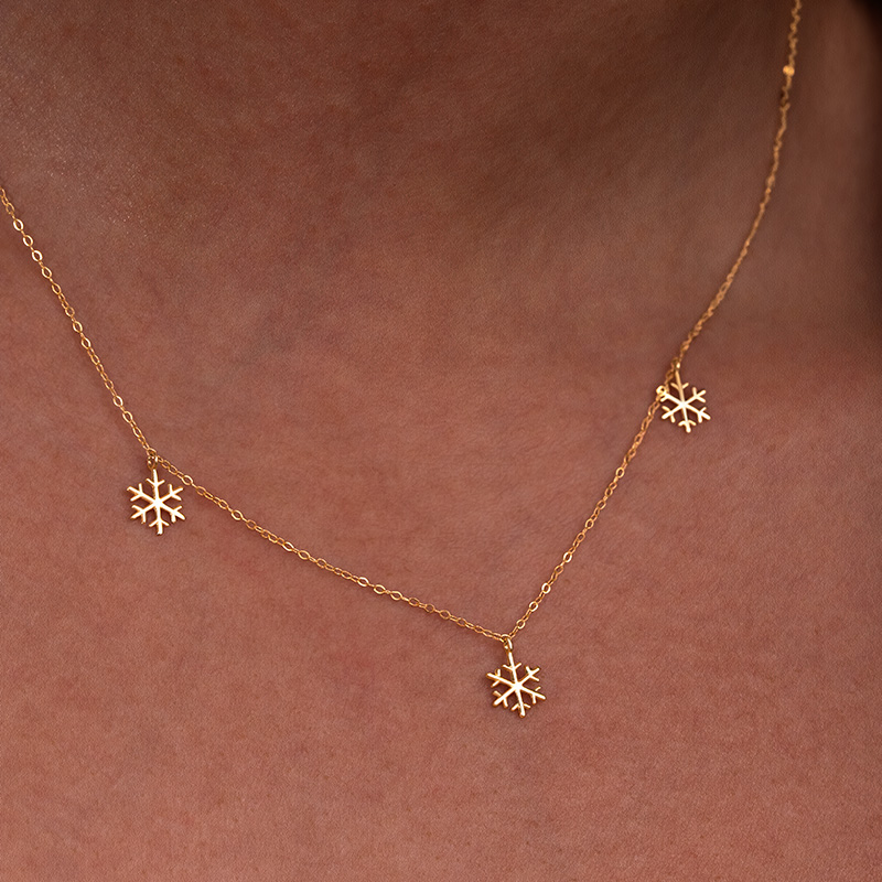 خرید گردنبند طلا برفی 3