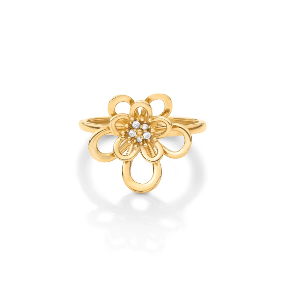 خرید انگشتر طلا شکوفه ونکلیف دوبل