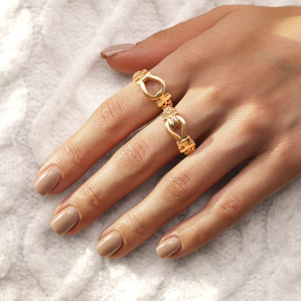 خرید انگشتر طلا جسیکا و فرد قفل دار