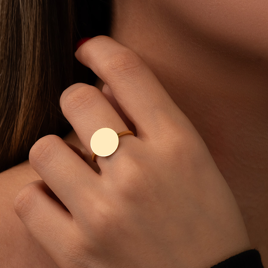 خرید انگشتر طلا رینگ و سکه آینه ای