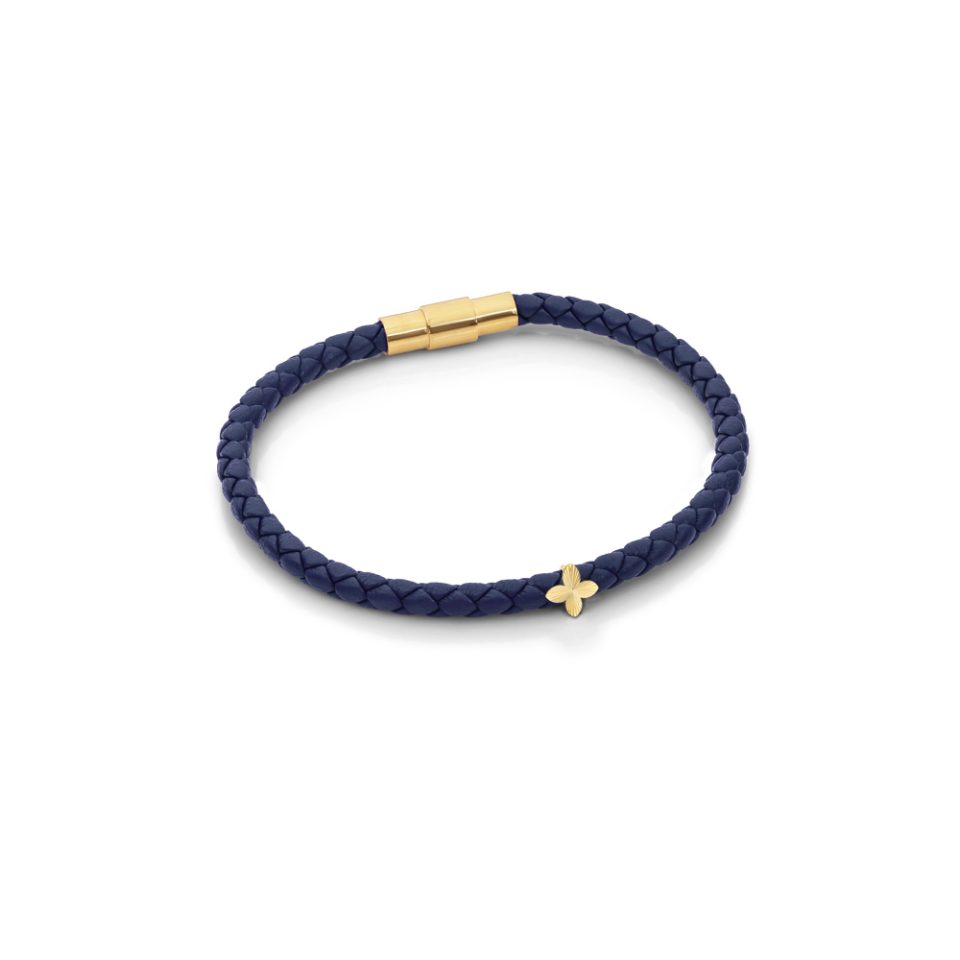 خرید دستبند طلا روبرتو تراش تک لاین سرمه ای