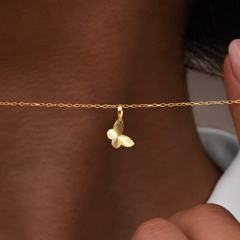 خرید پلاک طلا پروانه الحمبرا تراشدار مینی