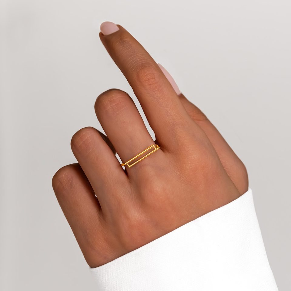 خرید انگشتر طلا دو خط ریما