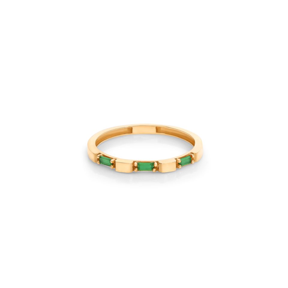 خرید انگشتر طلا باگت میشا سبز